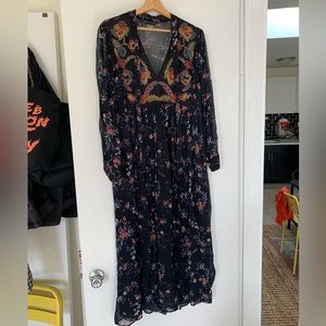 ZARA - Floral beaded maxi dress - size L